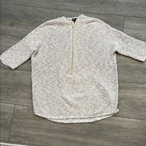 Express Cream V-Neck Sweater